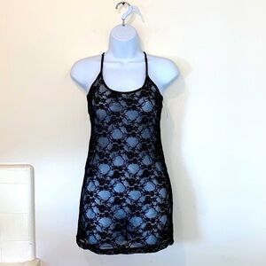 BNWT Women’s Bozzolo Black Floral Print Lace Tank